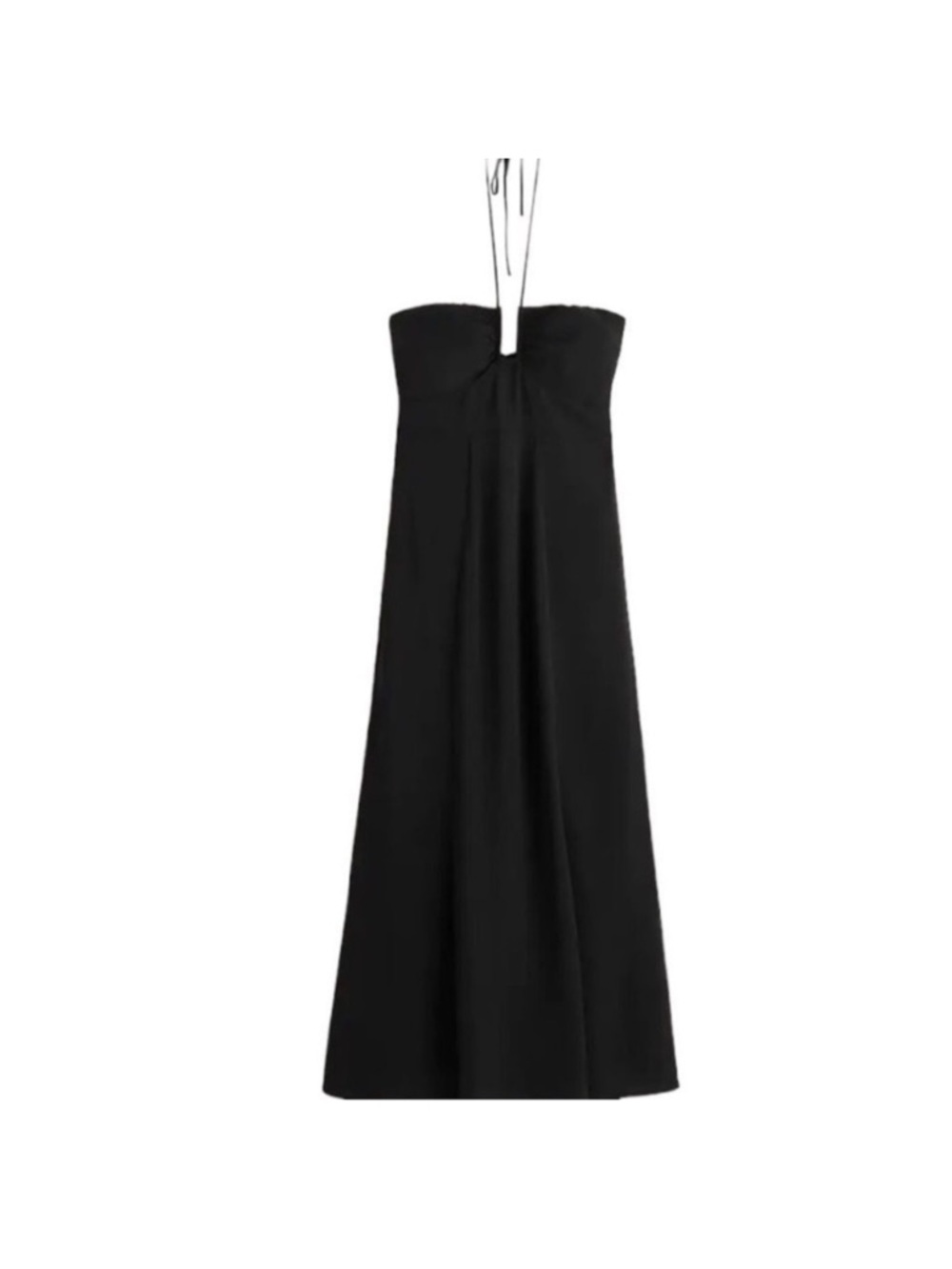 Abercrombie Strapless Black Maxi Dress with Halter Tie